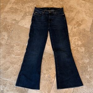 7 for all Mankind Cropped Flare Jeans with Raw Hem